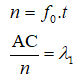 n = f₀·t; AC/n = λ₁